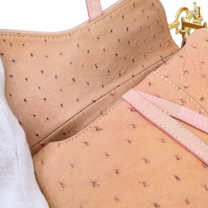 Christian Dior * Pink Ostrich Saddle Handbag