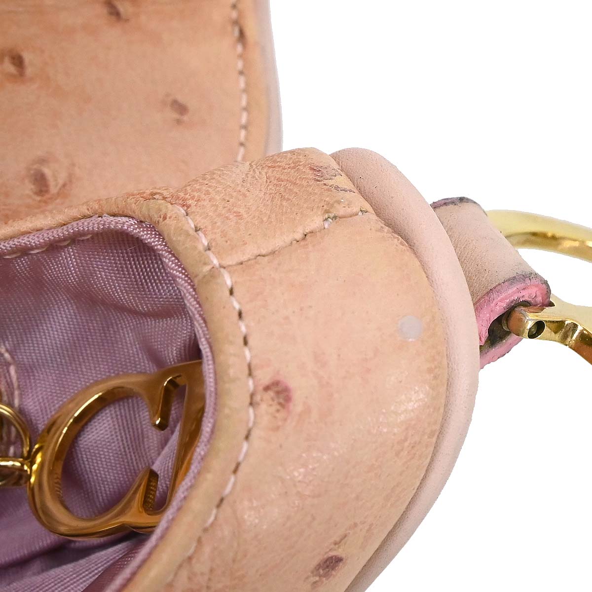Christian Dior * Pink Ostrich Saddle Handbag