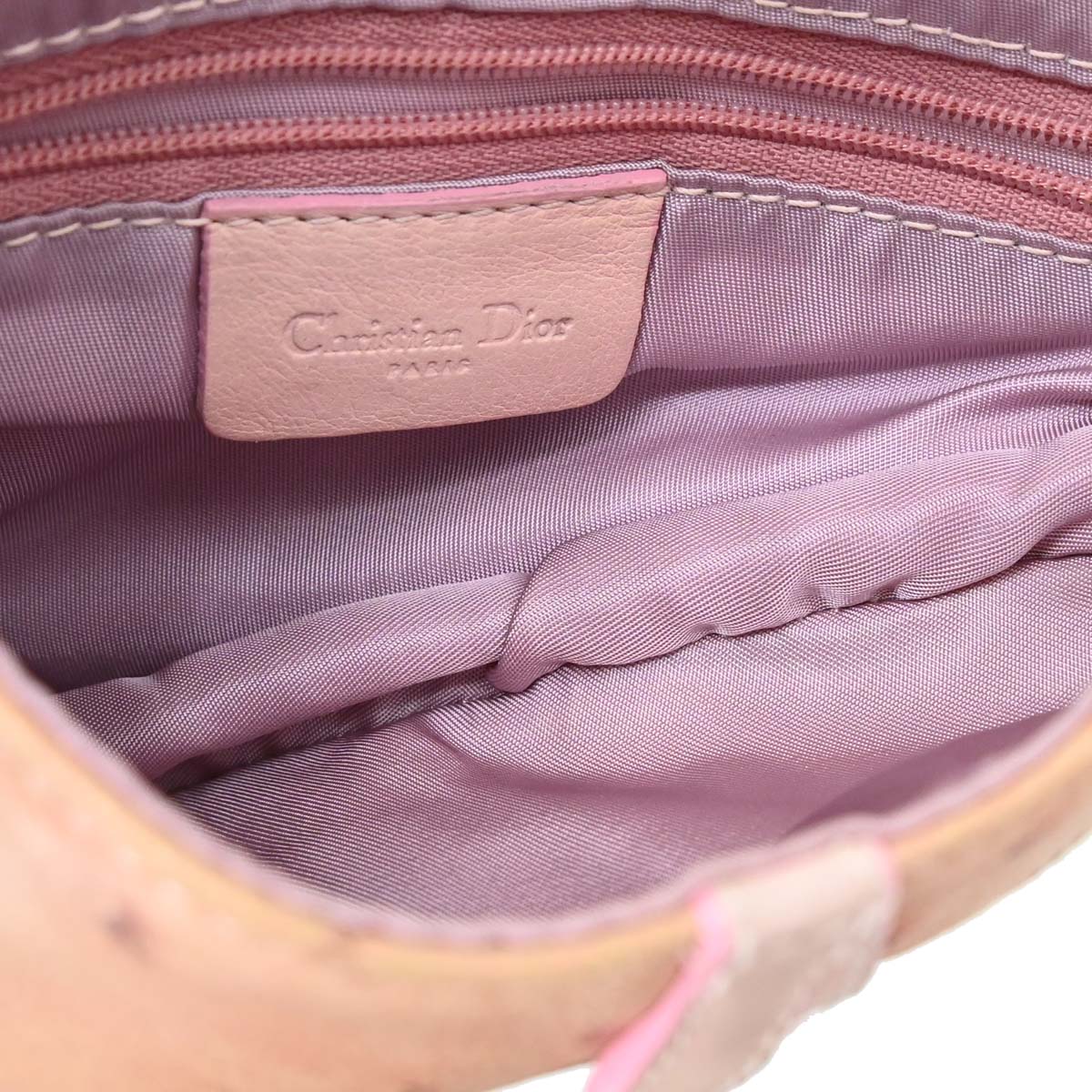 Christian Dior * Pink Ostrich Saddle Handbag