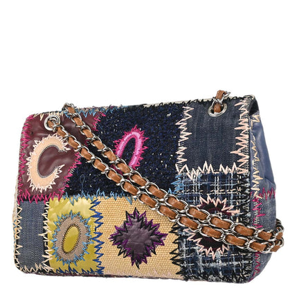 Chanel 2012 Beige Tweed Patchwork Jumbo Shoulder Bag