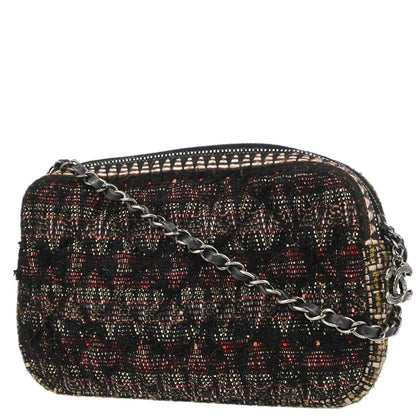 Chanel Brown Tweed Paris Dallas Camera Bag Large Shoulder Bag