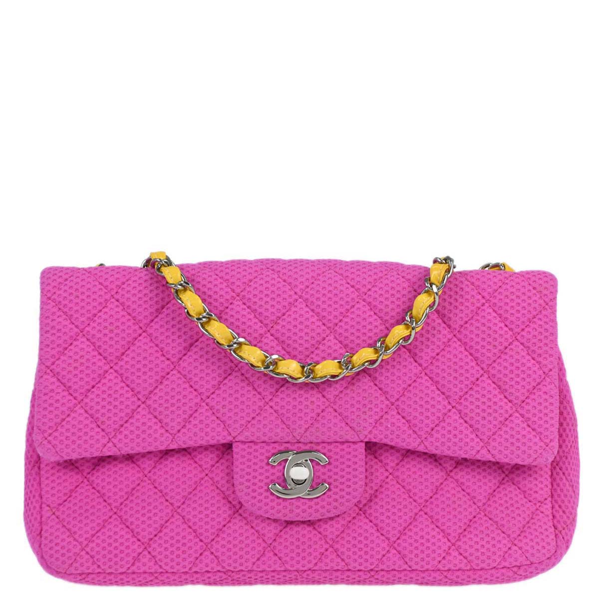 Chanel 2009-2010 Pink Perforated Jersey Shoulder Bag