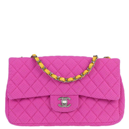 Chanel 2009-2010 Pink Perforated Jersey Shoulder Bag