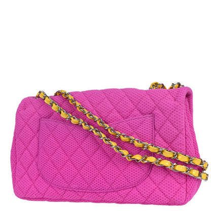 Chanel 2009-2010 Pink Perforated Jersey Shoulder Bag