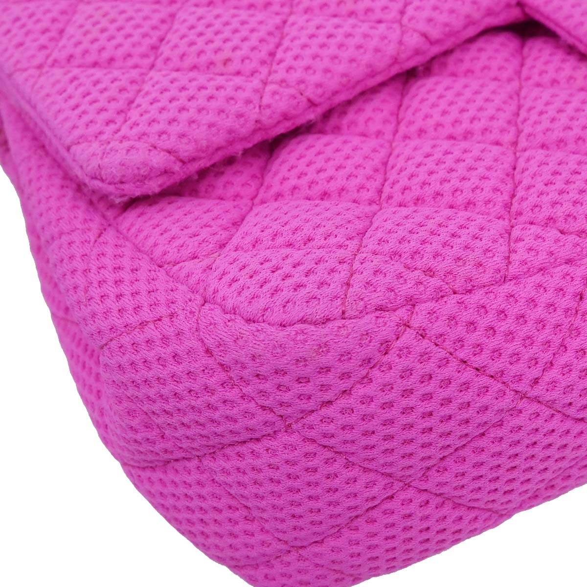 Chanel 2009-2010 Pink Perforated Jersey Shoulder Bag