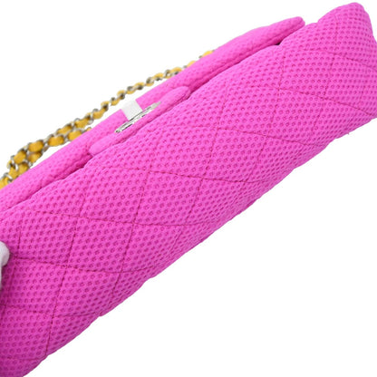 Chanel 2009-2010 Pink Perforated Jersey Shoulder Bag