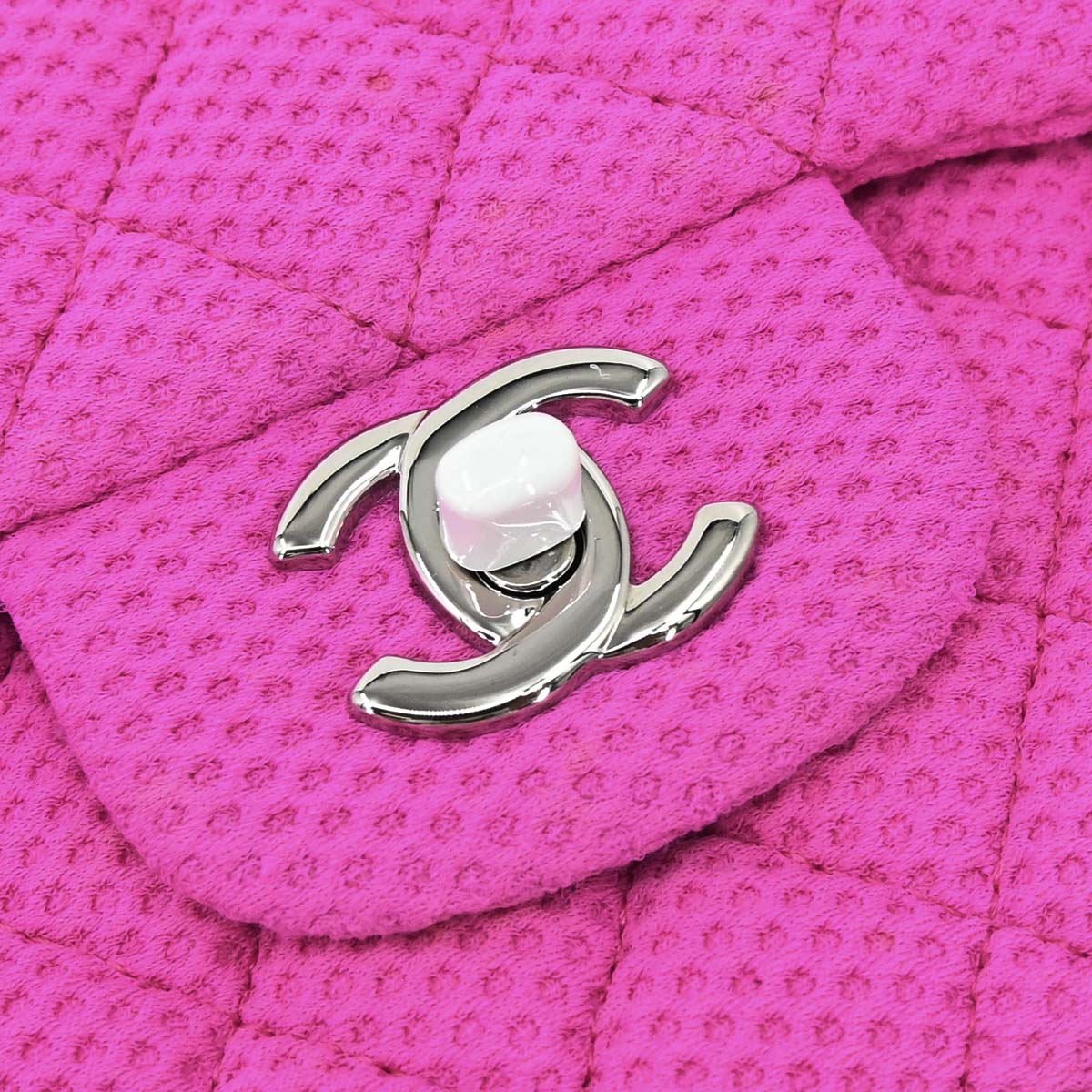 Chanel 2009-2010 Pink Perforated Jersey Shoulder Bag