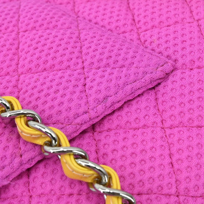 Chanel 2009-2010 Pink Perforated Jersey Shoulder Bag