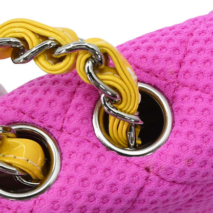 Chanel 2009-2010 Pink Perforated Jersey Shoulder Bag