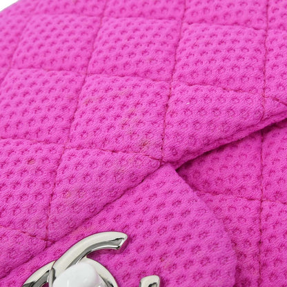 Chanel 2009-2010 Pink Perforated Jersey Shoulder Bag