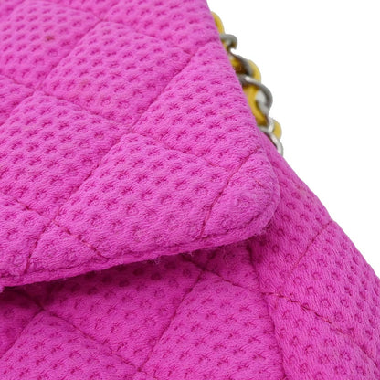 Chanel 2009-2010 Pink Perforated Jersey Shoulder Bag