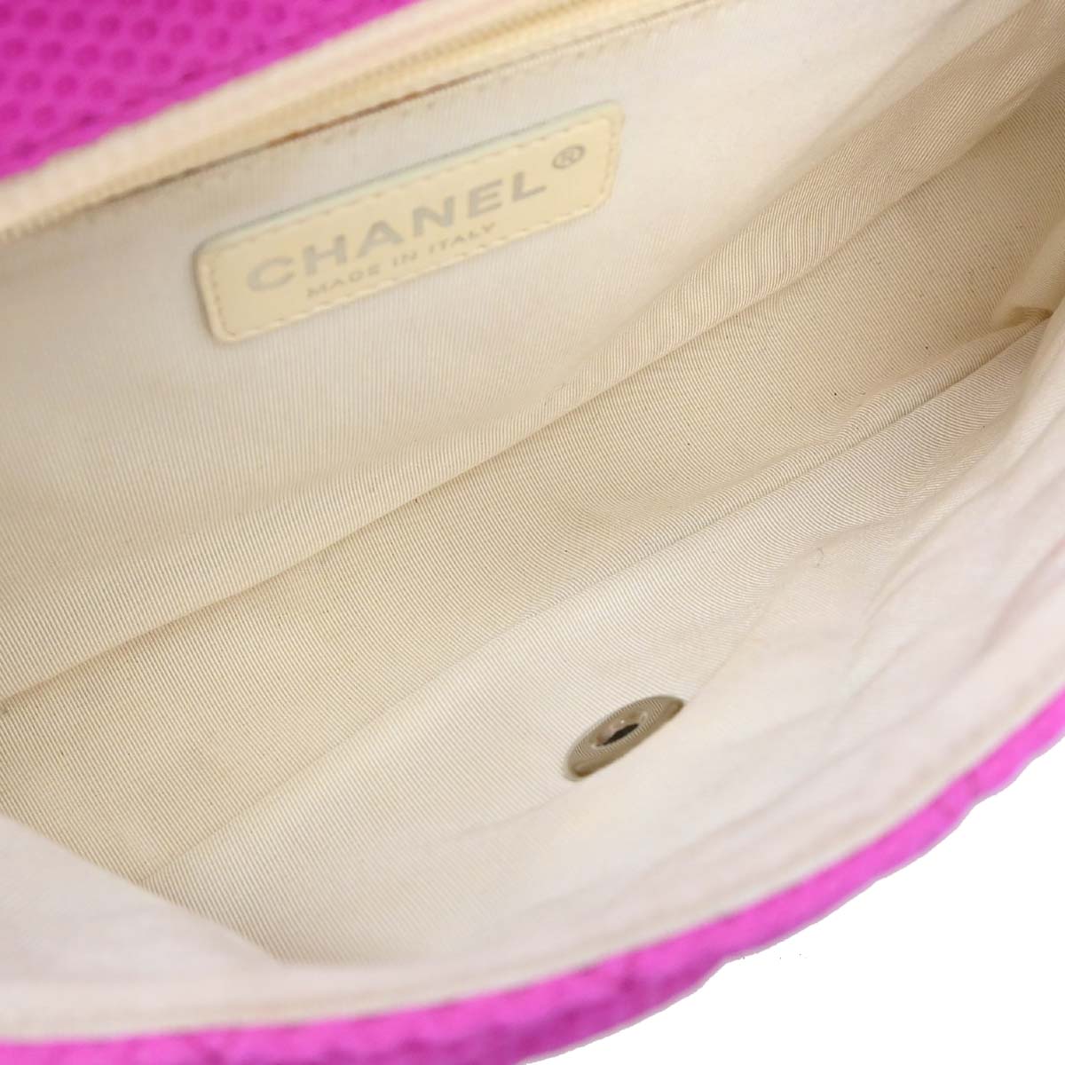Chanel 2009-2010 Pink Perforated Jersey Shoulder Bag