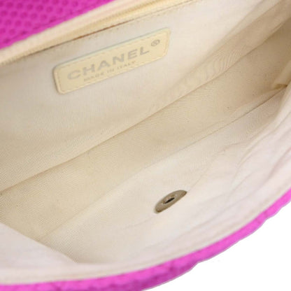 Chanel 2009-2010 Pink Perforated Jersey Shoulder Bag
