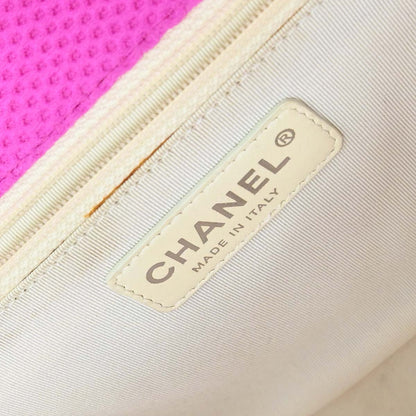 Chanel 2009-2010 Pink Perforated Jersey Shoulder Bag