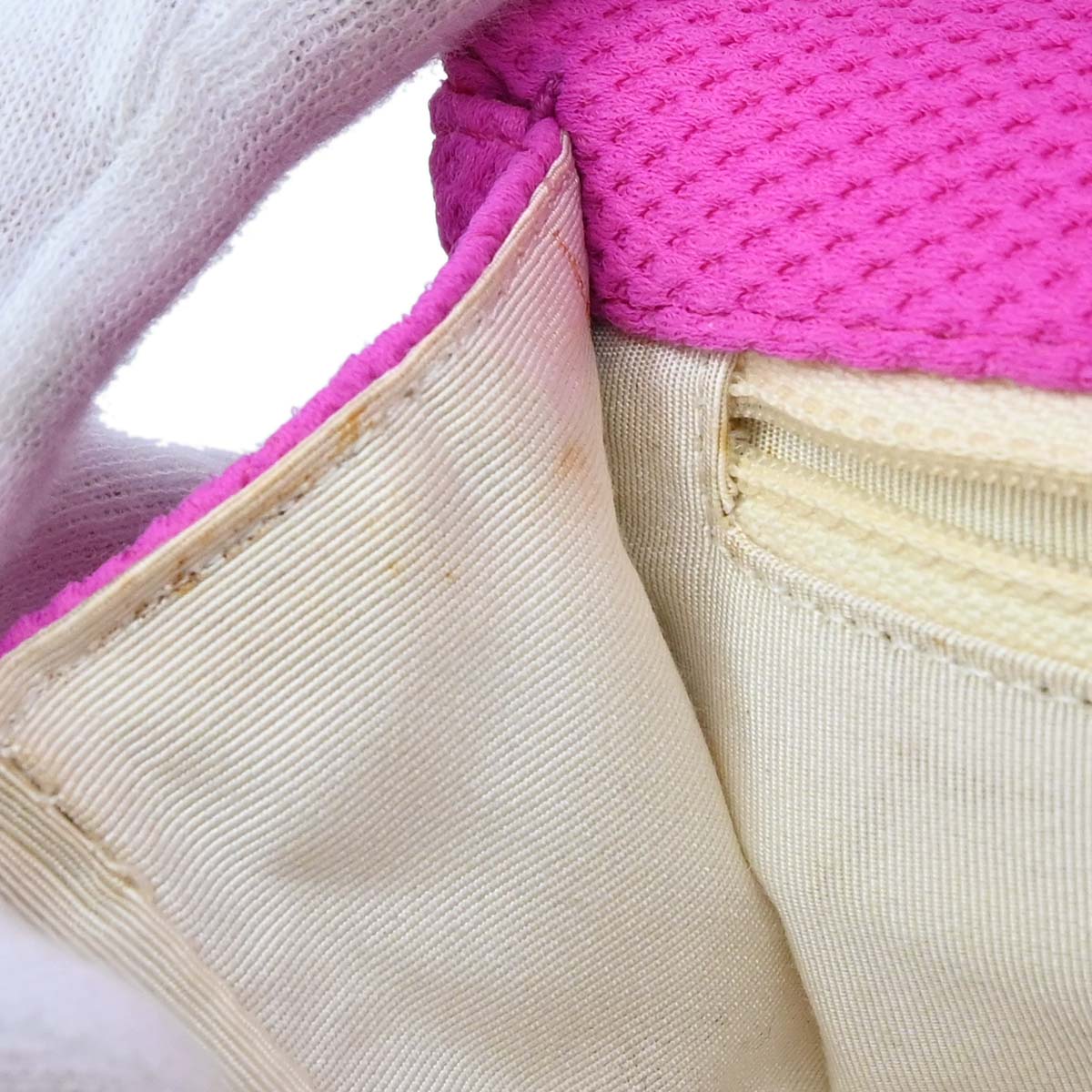 Chanel 2009-2010 Pink Perforated Jersey Shoulder Bag