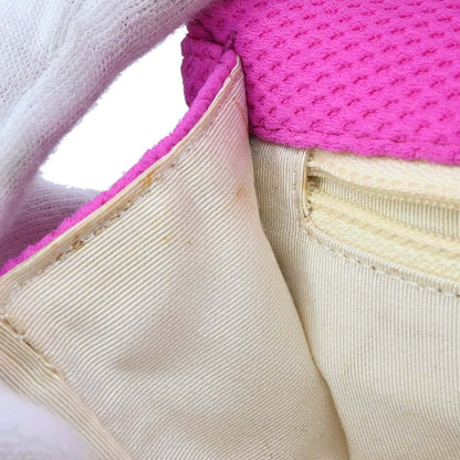 Chanel 2009-2010 Pink Perforated Jersey Shoulder Bag