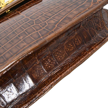Chanel * Brown Crocodile Octagon Shoulder Bag