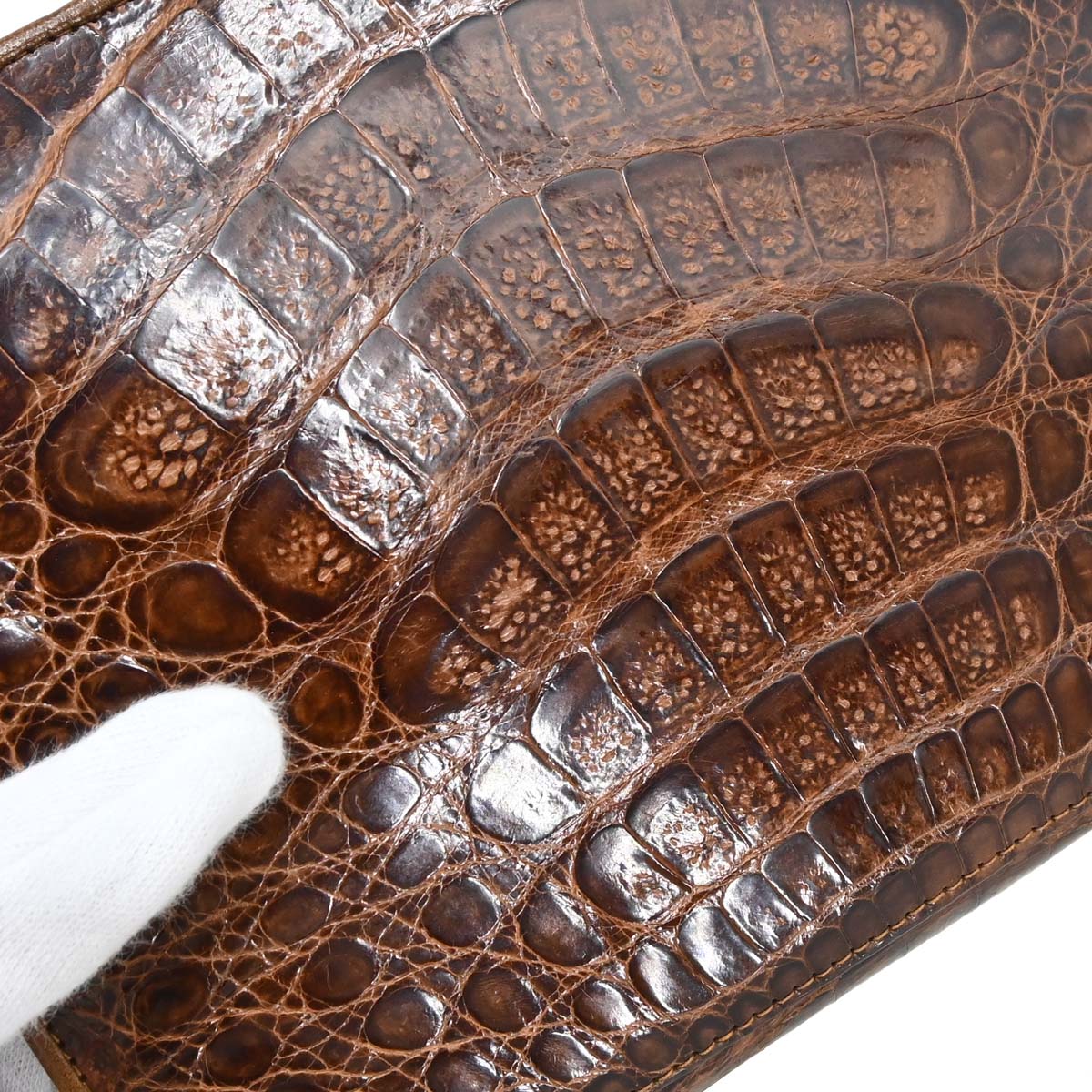 Chanel * Brown Crocodile Octagon Shoulder Bag
