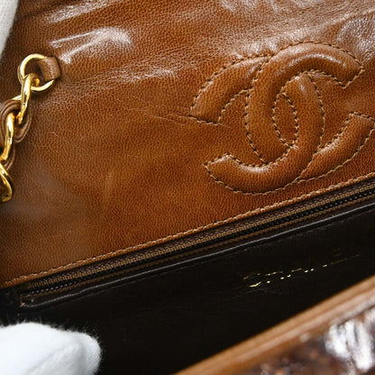 Chanel * Brown Crocodile Octagon Shoulder Bag