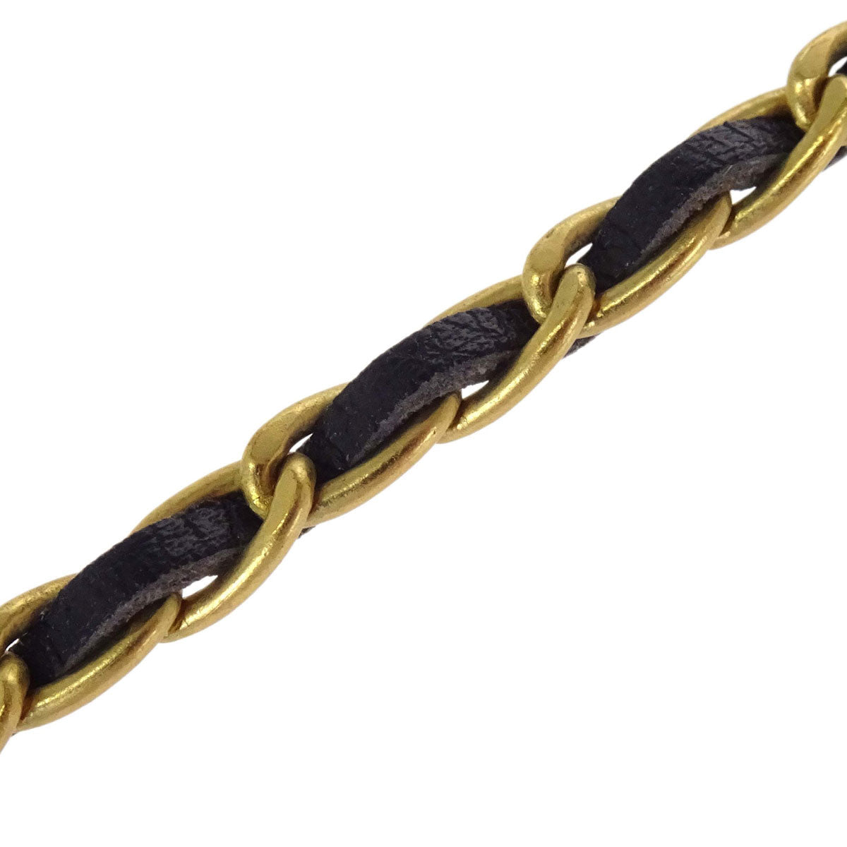 Chanel Square Acrylic Charms Chain Belt Gold Black 94A Small Good