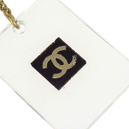 Chanel Square Acrylic Charms Chain Belt Gold Black 94A Small Good