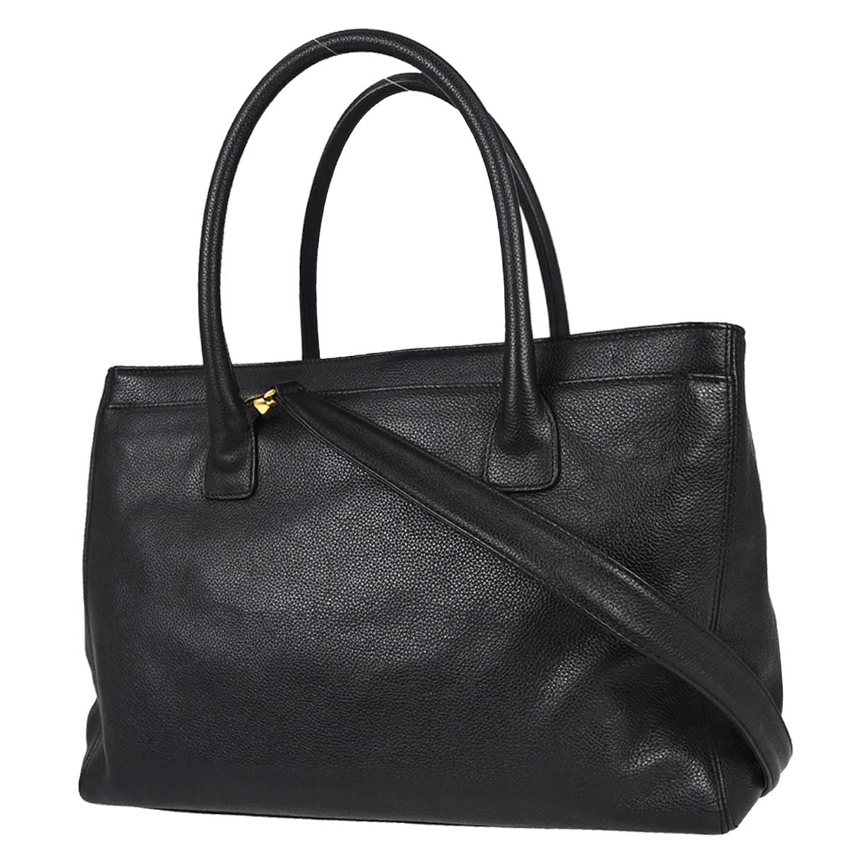 Chanel 2005-2006 Black Calfskin Executive Cerf 2way Shoulder Tote Bag