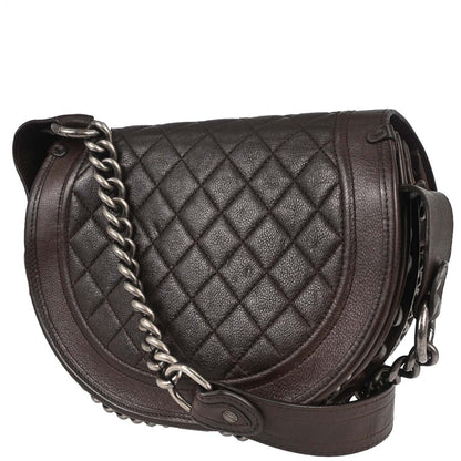 Chanel Brown Calfskin Pony Hair Paris-Dallas Saddle Shoulder Bag