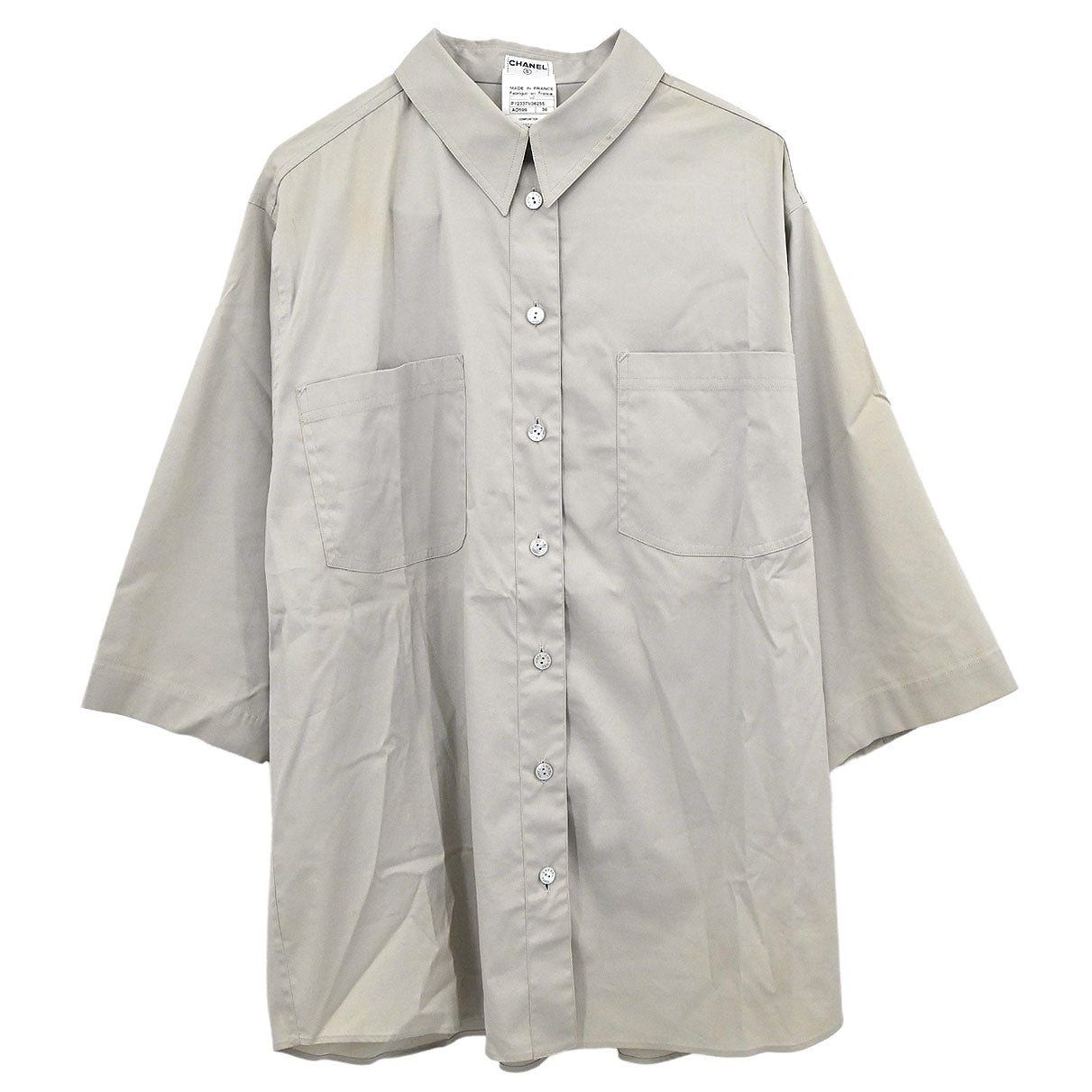 Chanel 1999 Blouse Shirt Gray #38