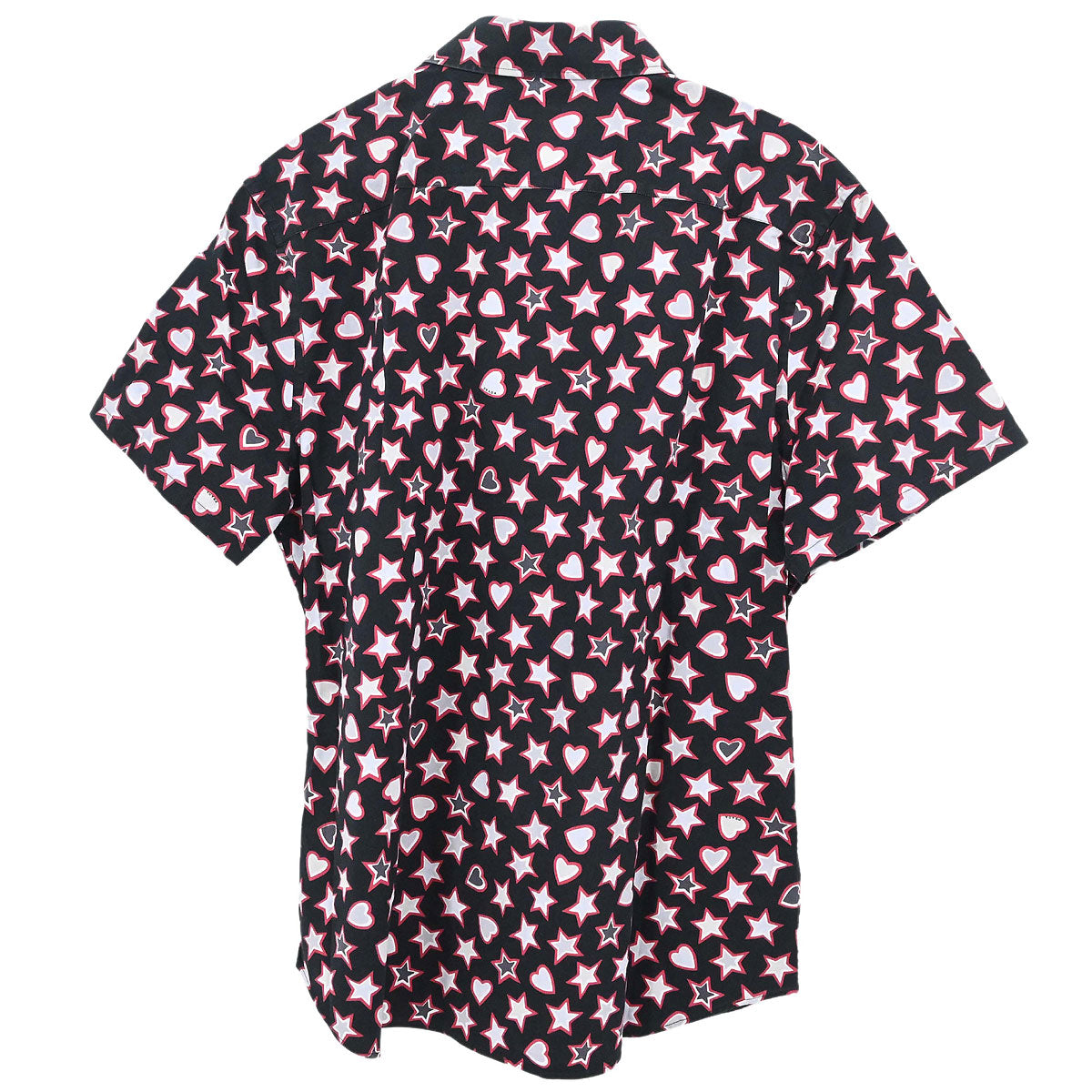 Prada 2015 Star Heart Short Sleeve Blouse Shirt Top Black #44