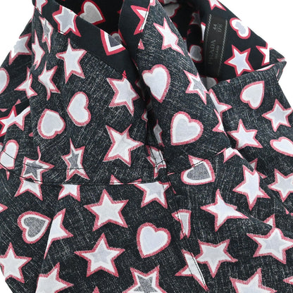 Prada 2015 Star Heart Short Sleeve Blouse Shirt Top Black #44