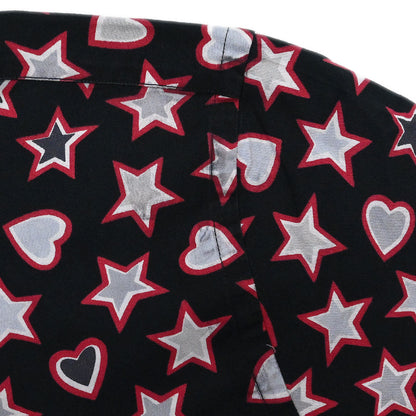 Prada 2015 Star Heart Short Sleeve Blouse Shirt Top Black #44