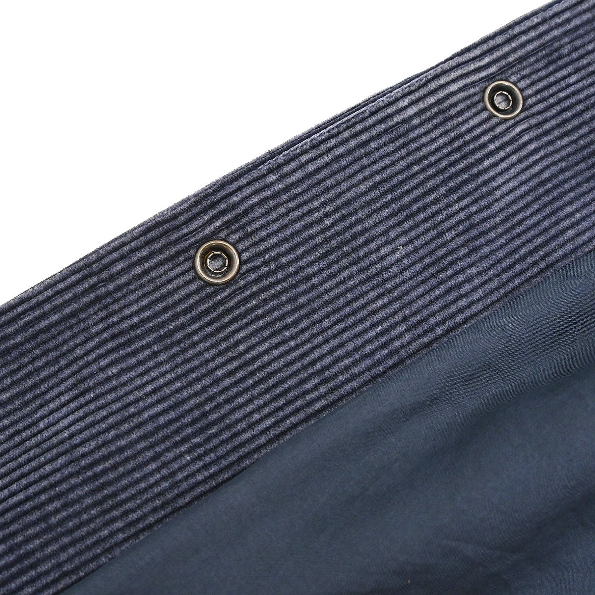 Chanel 2003 Single Breasted Corduroy Fur Jacket Navy #36