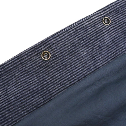 Chanel 2003 Single Breasted Corduroy Fur Jacket Navy #36