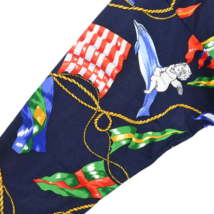 Hermes Long Sleeve National Flags Dress Navy #40