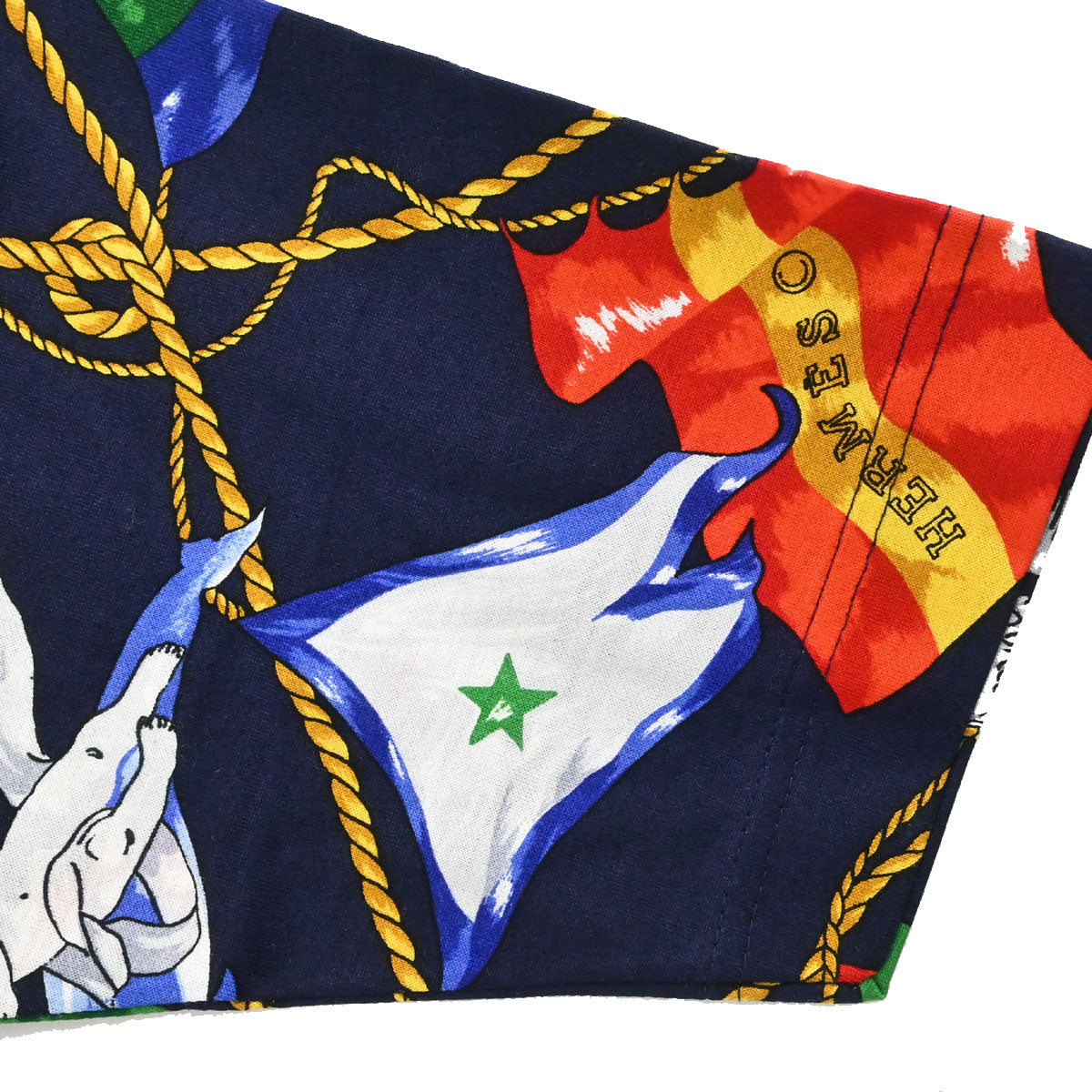 Hermes Long Sleeve National Flags Dress Navy #40