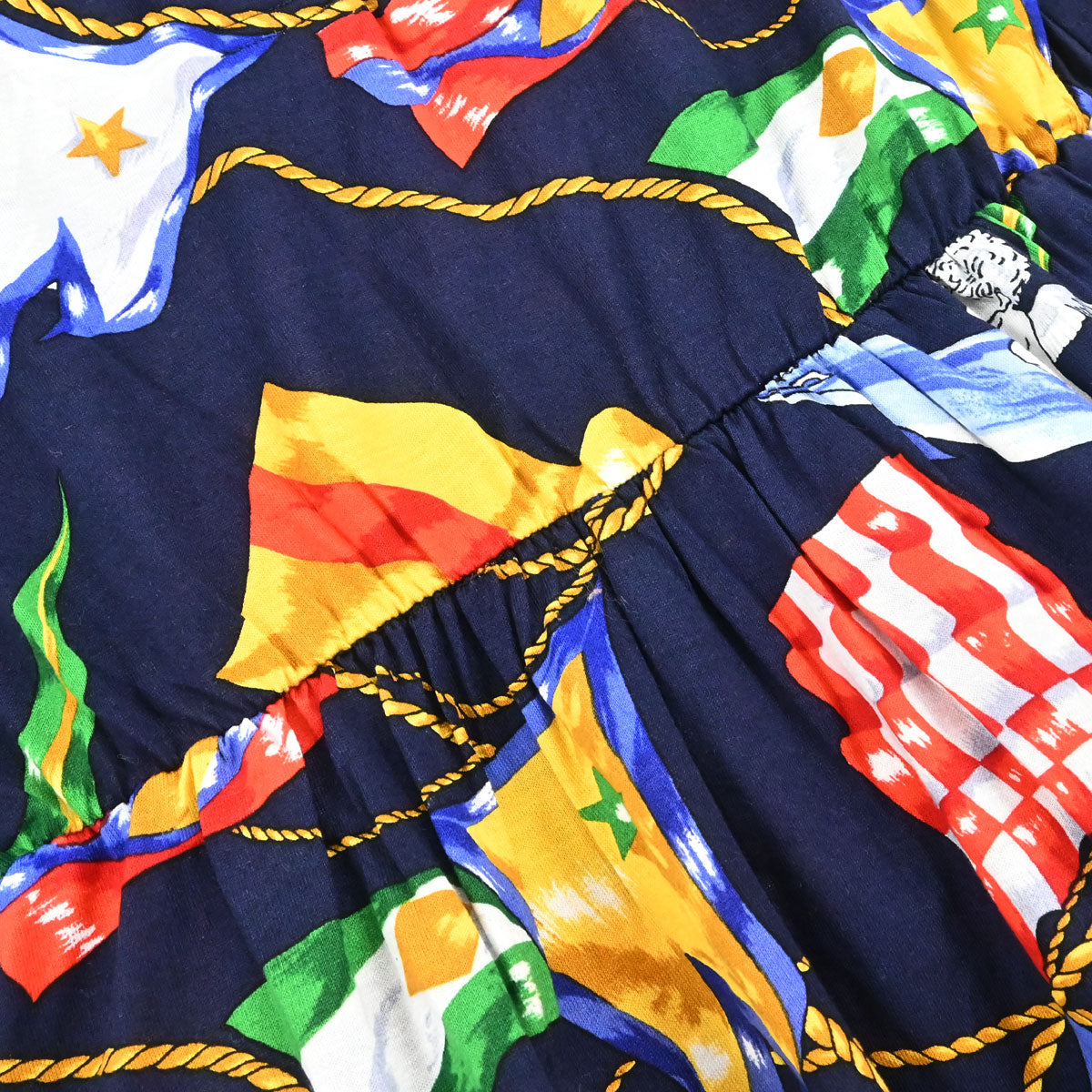 Hermes Long Sleeve National Flags Dress Navy #40