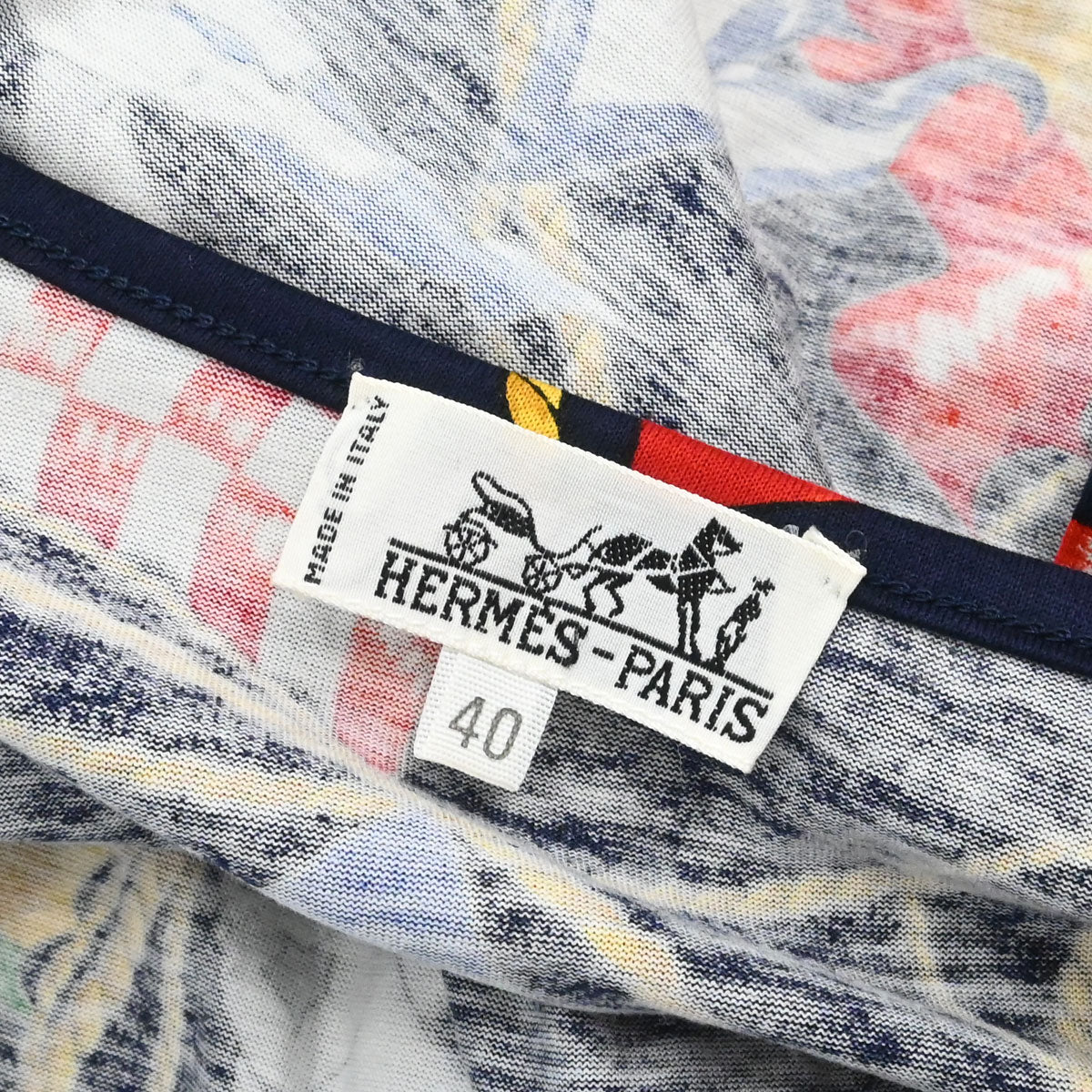 Hermes Long Sleeve National Flags Dress Navy #40