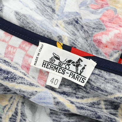 Hermes Long Sleeve National Flags Dress Navy #40
