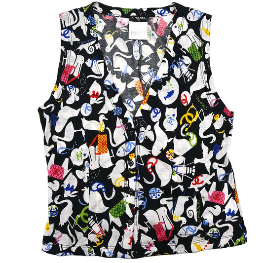 Chanel Animal Sleeveless Top Black #38