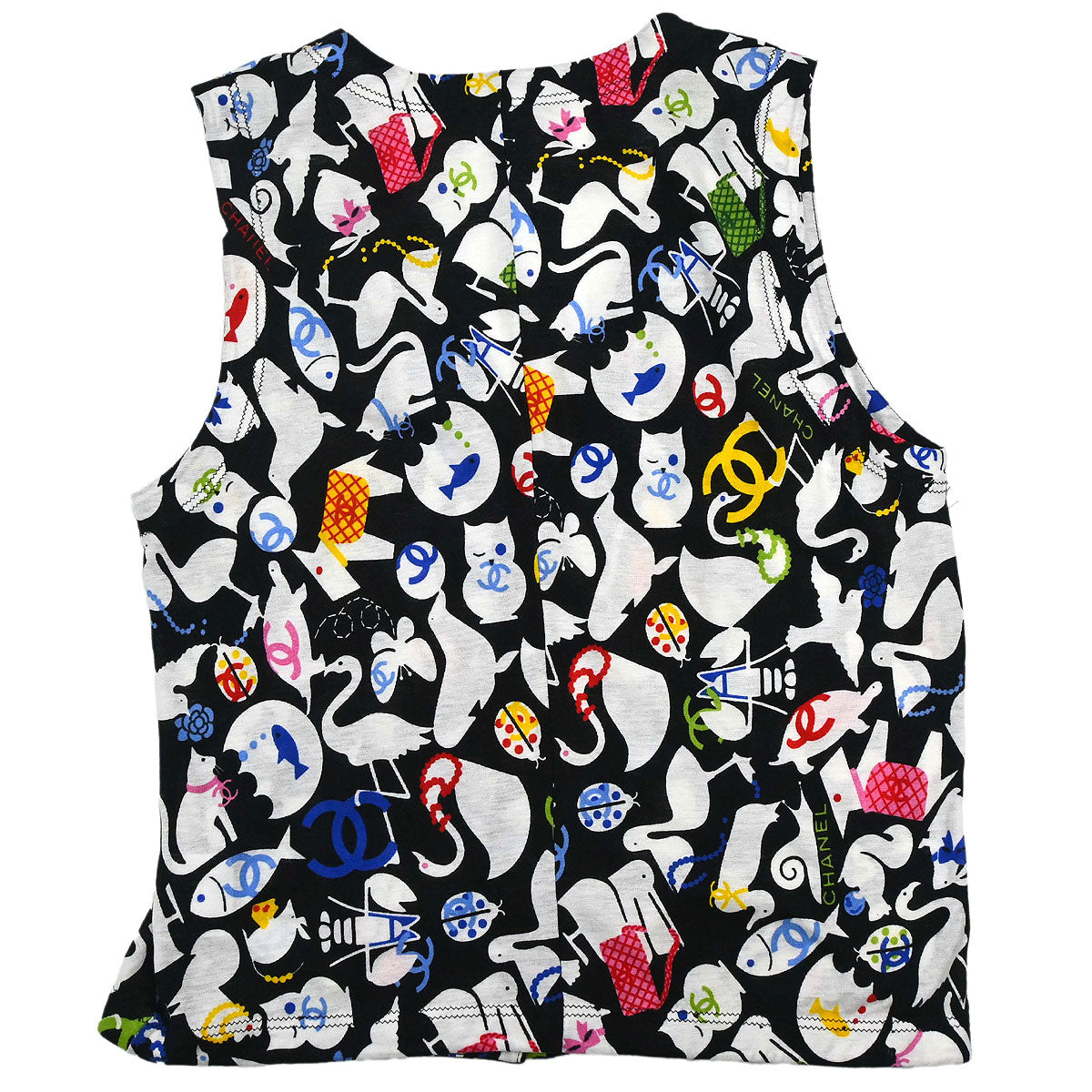 Chanel Animal Sleeveless Top Black #38