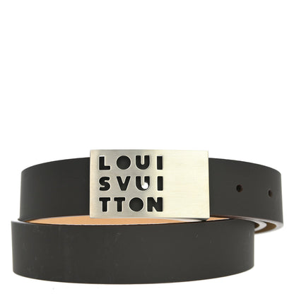 Louis Vuitton Black Calfskin Ceinture LST Cut Belt M6808U #90/36