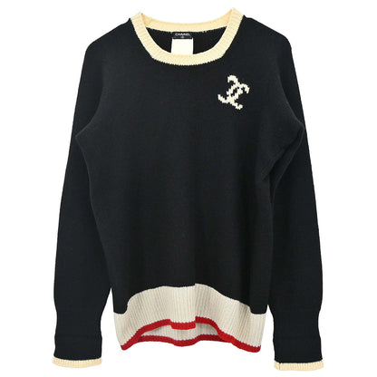 Chanel 1996 Sweater Knit Top Black #44