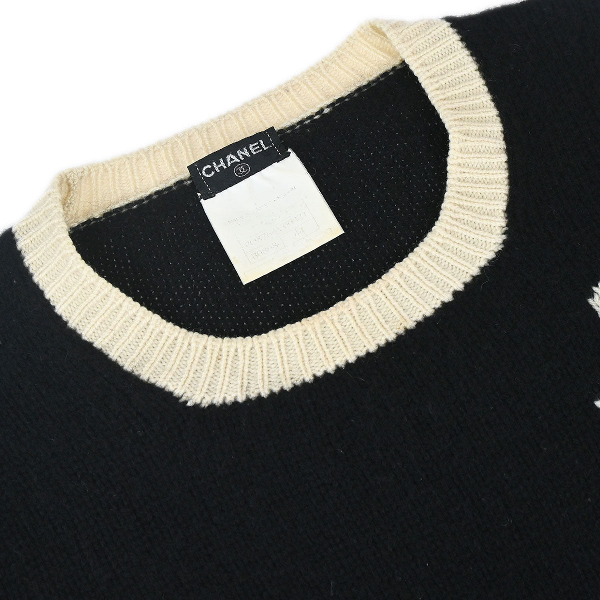 Chanel 1996 Sweater Knit Top Black #44