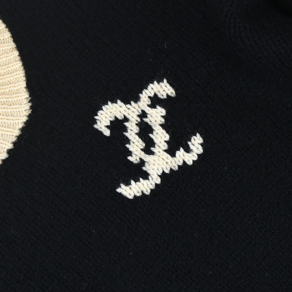 Chanel 1996 Sweater Knit Top Black #44
