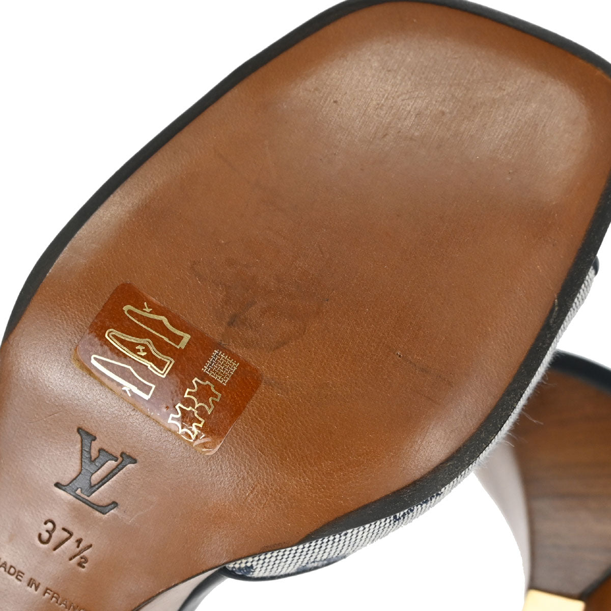 Louis Vuitton * Navy Monogram Mules Shoes #37 1/2