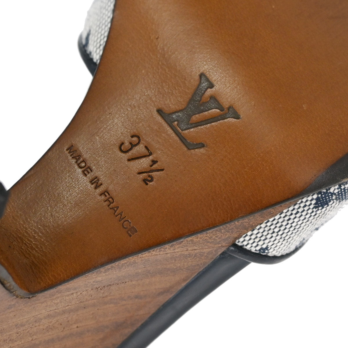Louis Vuitton * Navy Monogram Mules Shoes #37 1/2