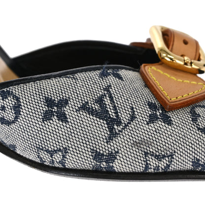 Louis Vuitton * Navy Monogram Mules Shoes #37 1/2