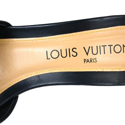 Louis Vuitton * Navy Monogram Mules Shoes #37 1/2