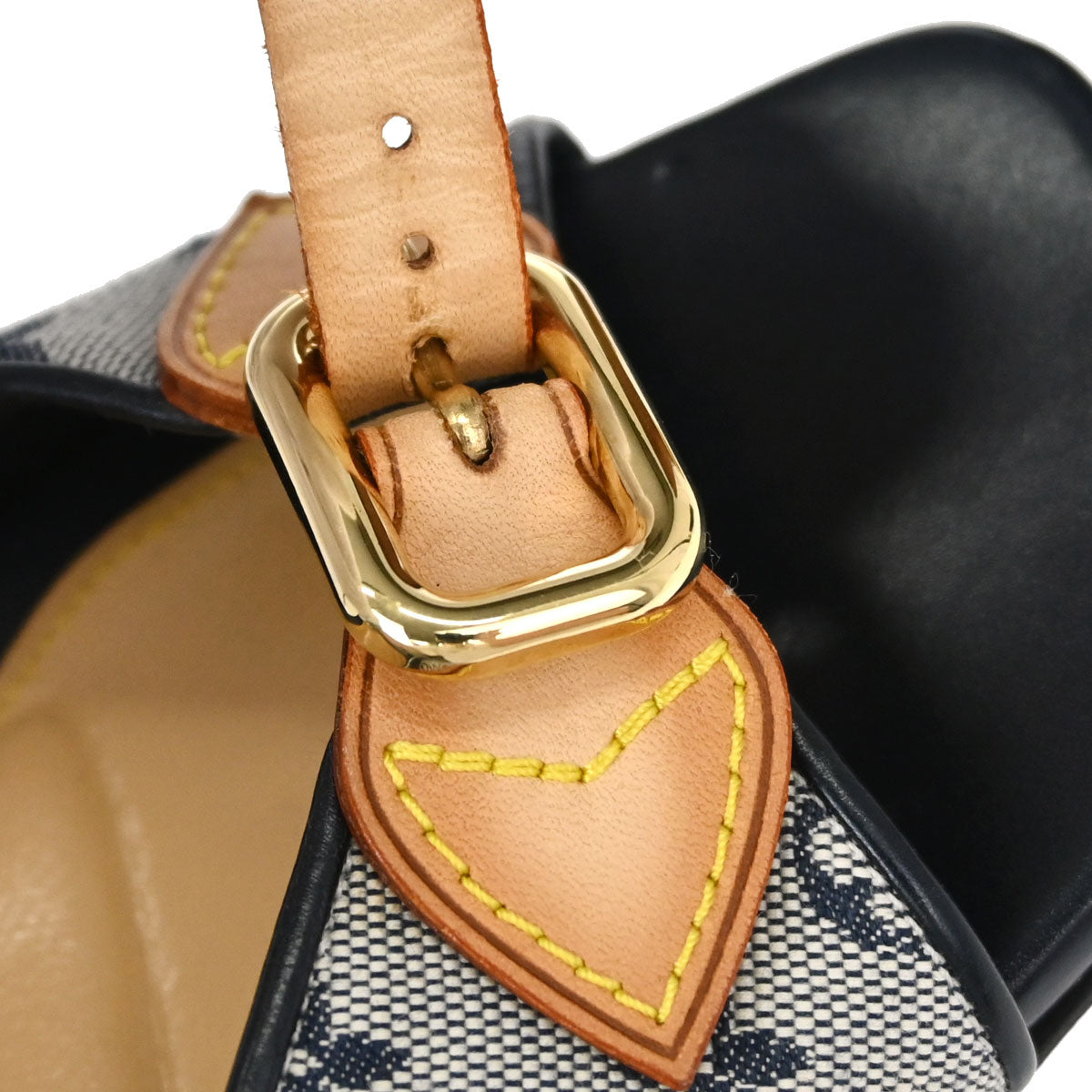 Louis Vuitton * Navy Monogram Mules Shoes #37 1/2