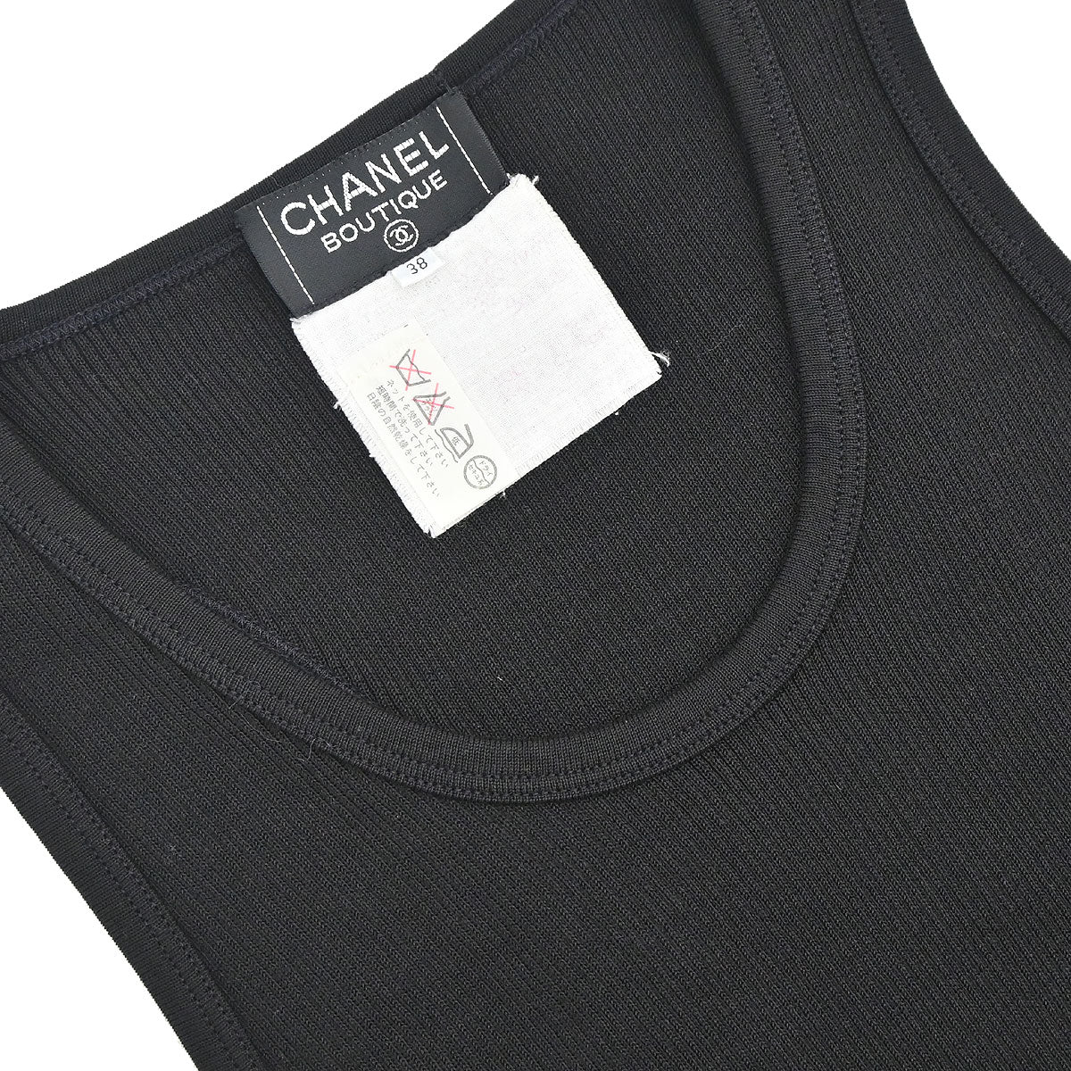Chanel 1993 Sleeveless Tank Top Black #38